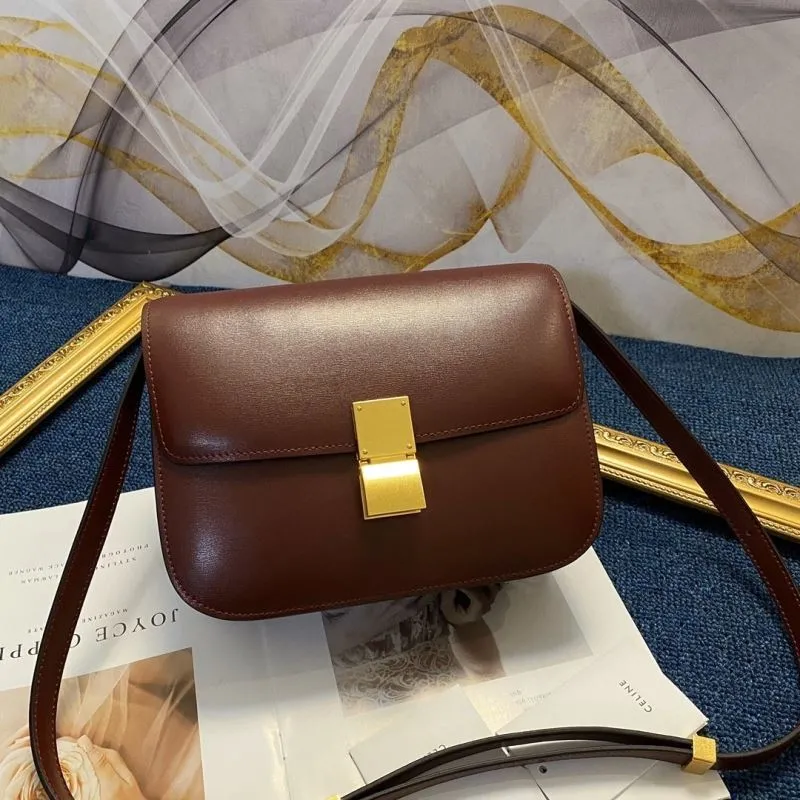 Celine Brown Leather Satchel Crossbody Bag 574