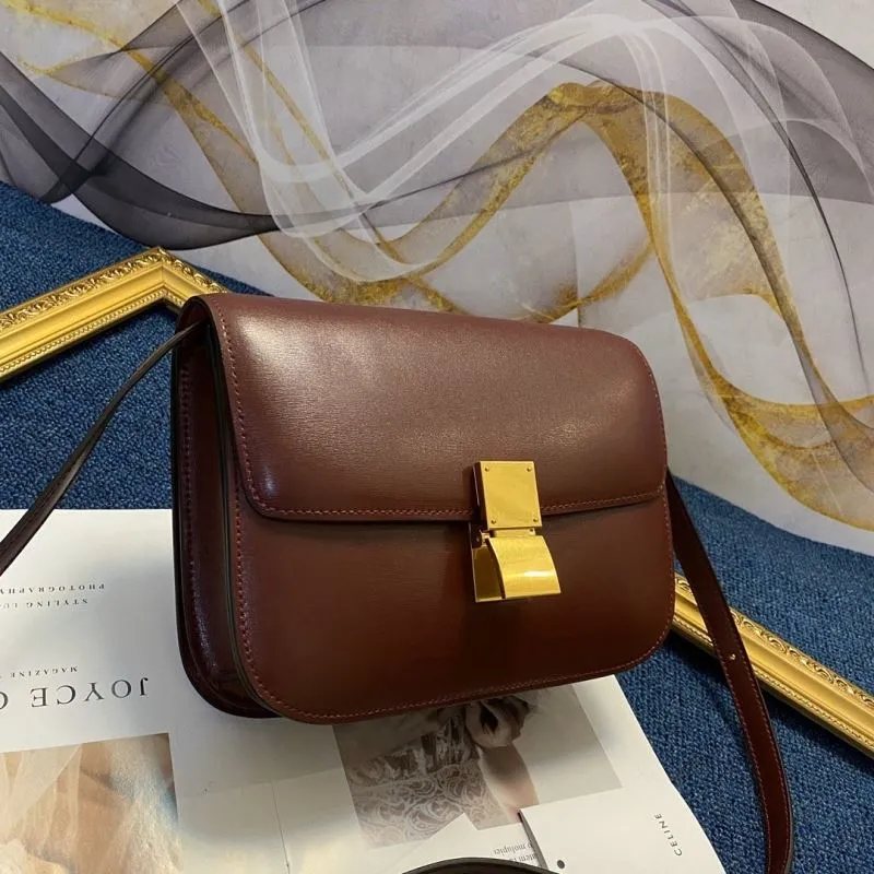 Alternative view of Celine Brown Leather Satchel Crossbody Bag 574