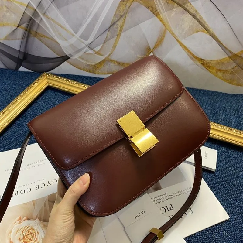 Celine Brown Leather Satchel Crossbody Bag 574 - Image 4