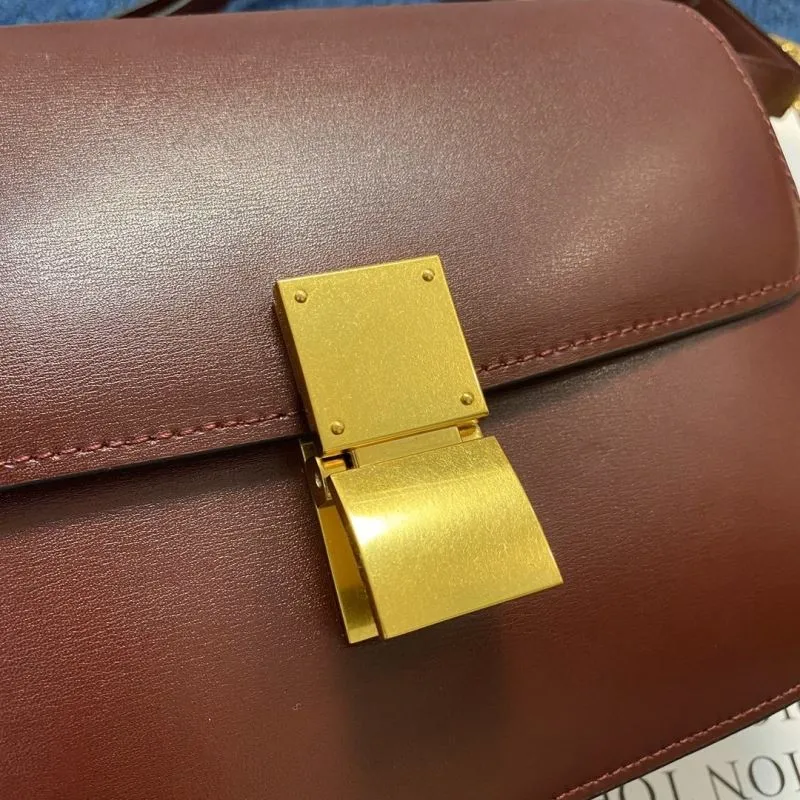 Celine Brown Leather Satchel Crossbody Bag 574 - Image 5
