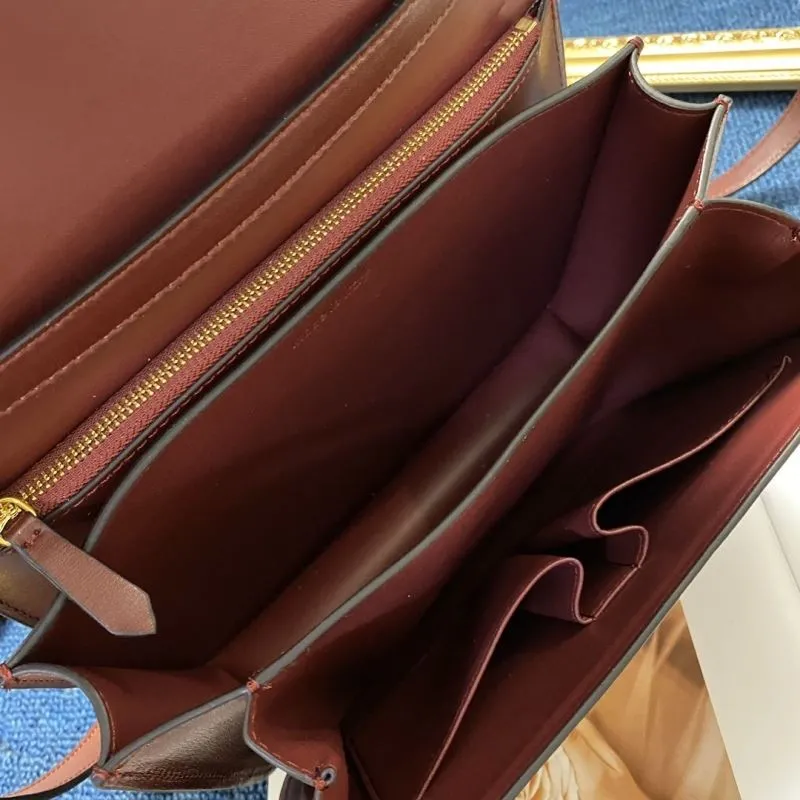Celine Brown Leather Satchel Crossbody Bag 574 - Image 8