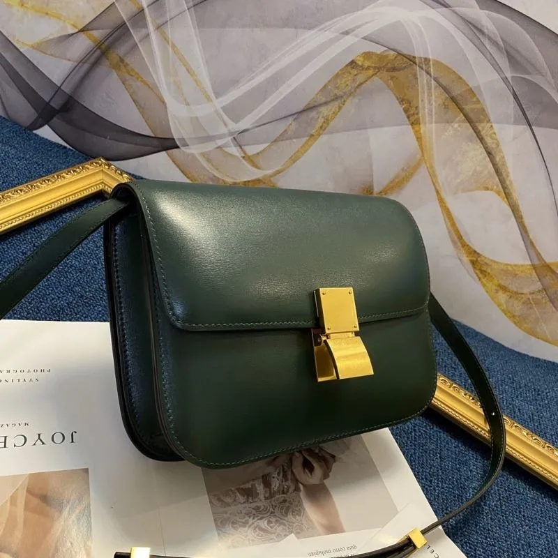 Alternative view of Celine Dark Green Leather Satchel Bag 575