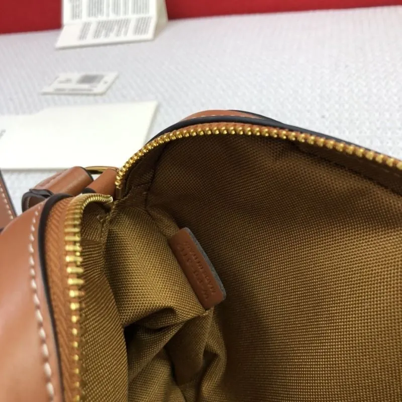 Celine Triomphe Brown Trim Canvas Crossbody Camera Bag 3119 - Image 9