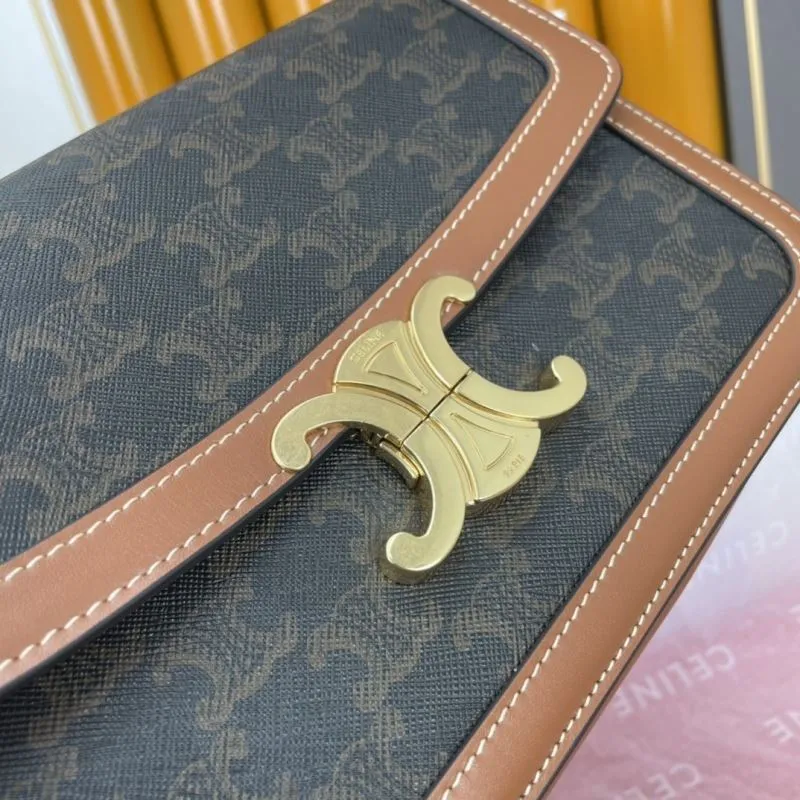 Celine Brown Monogram Satchel Bag 579 - Image 5