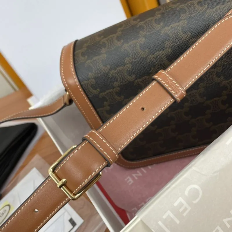 Celine Brown Monogram Satchel Bag 579 - Image 7