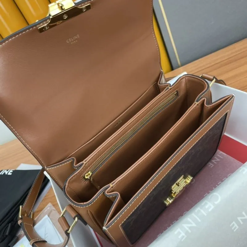 Celine Brown Monogram Satchel Bag 579 - Image 8
