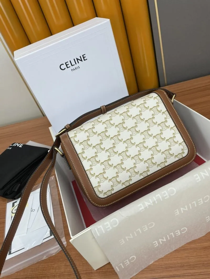 Celine Monogram White Brown Satchel Bag - Image 3