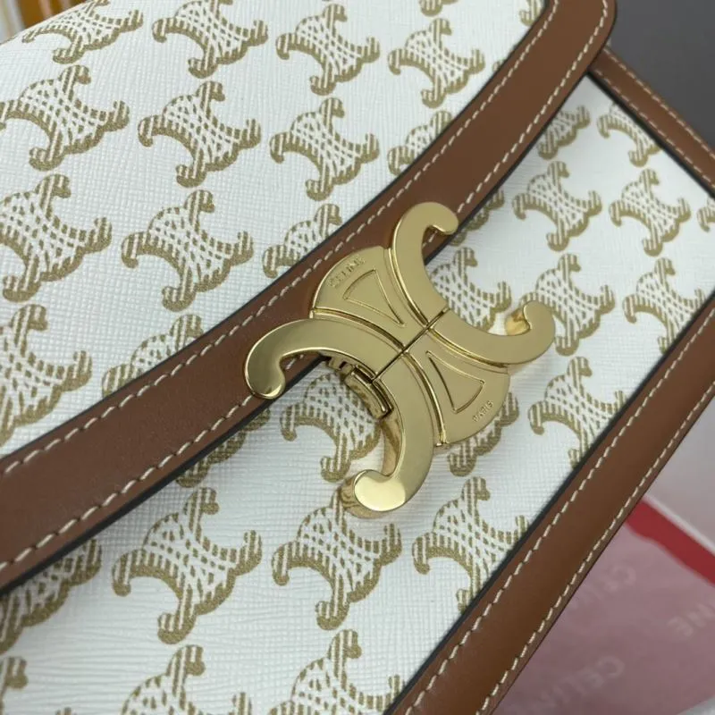 Celine Monogram White Brown Satchel Bag - Image 5
