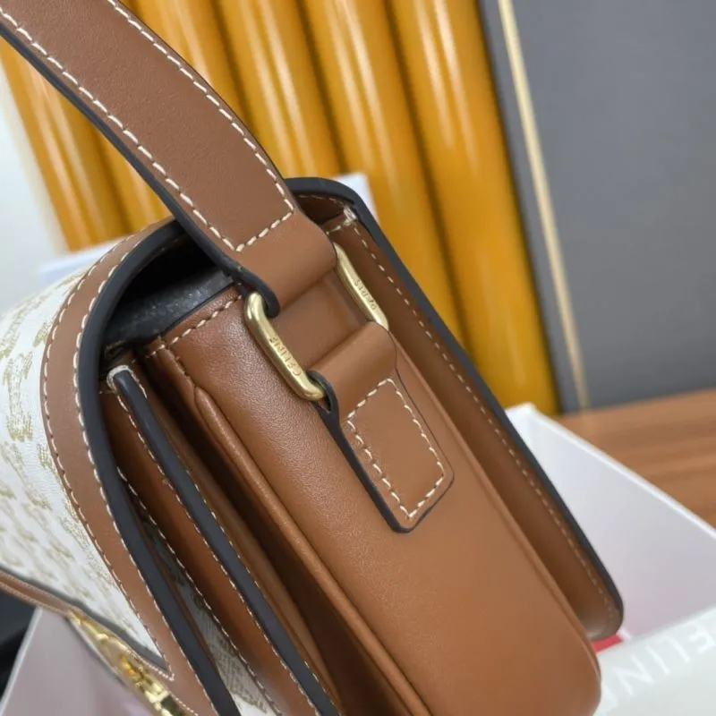 Celine Monogram White Brown Satchel Bag - Image 6