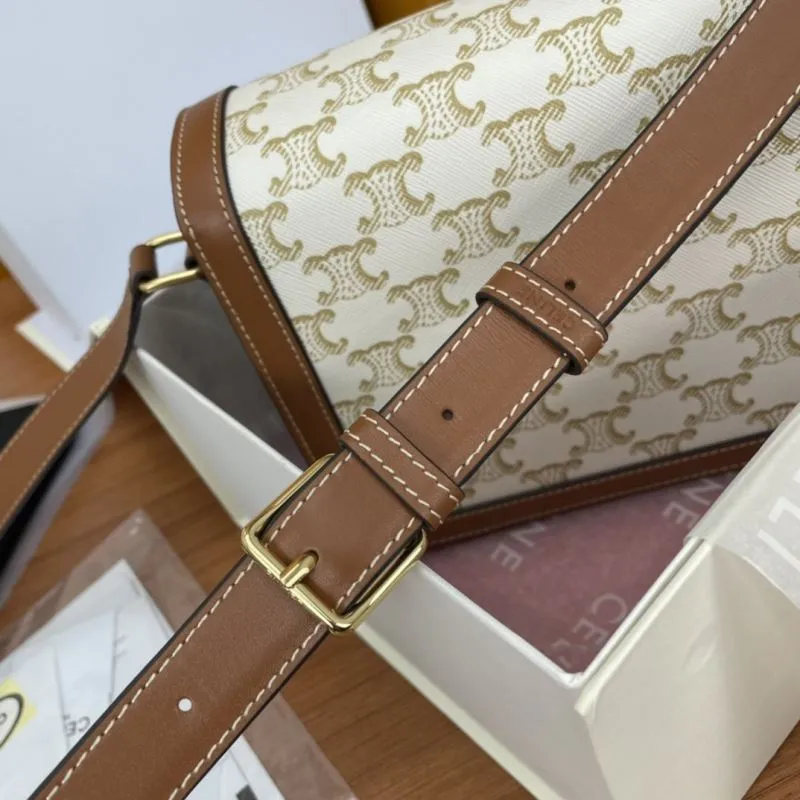 Celine Monogram White Brown Satchel Bag - Image 7