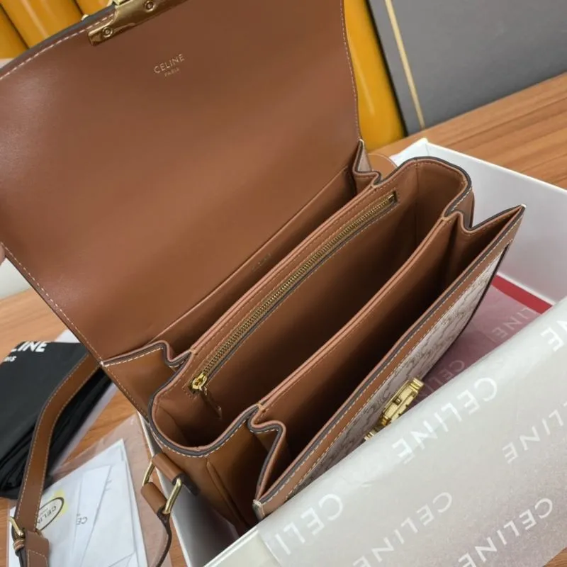Celine Monogram White Brown Satchel Bag - Image 8