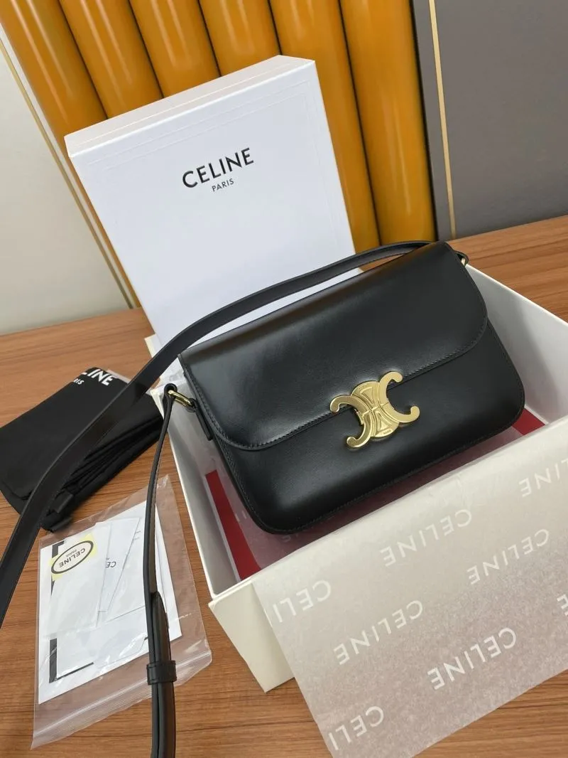Celine Black Leather Satchel Bag Model 581
