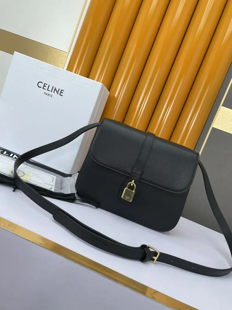 Celine Black Leather Satchel Bag 582
