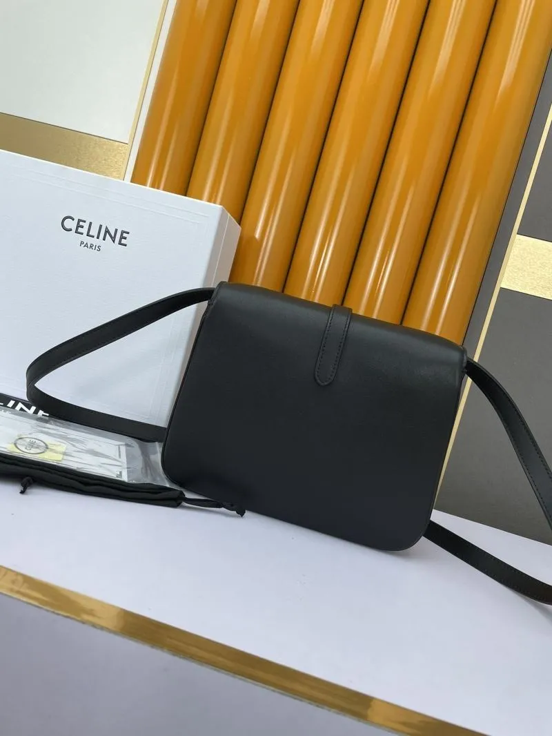Celine Black Leather Satchel Bag 582 - Image 3
