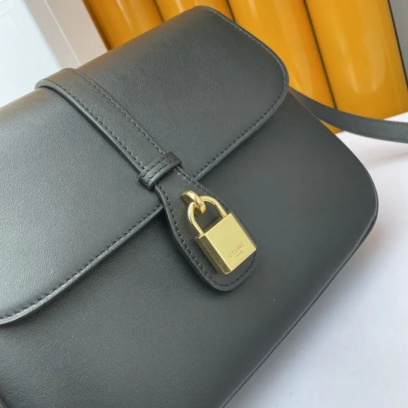Celine Black Leather Satchel Bag 582 - Image 5