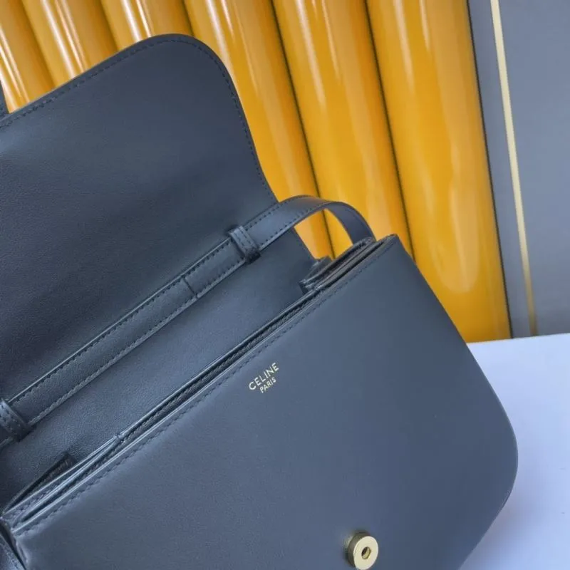 Celine Black Leather Satchel Bag 582 - Image 8
