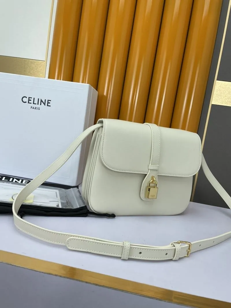 Alternative view of Celine Off-White Leather Crossbody Satchel Bag