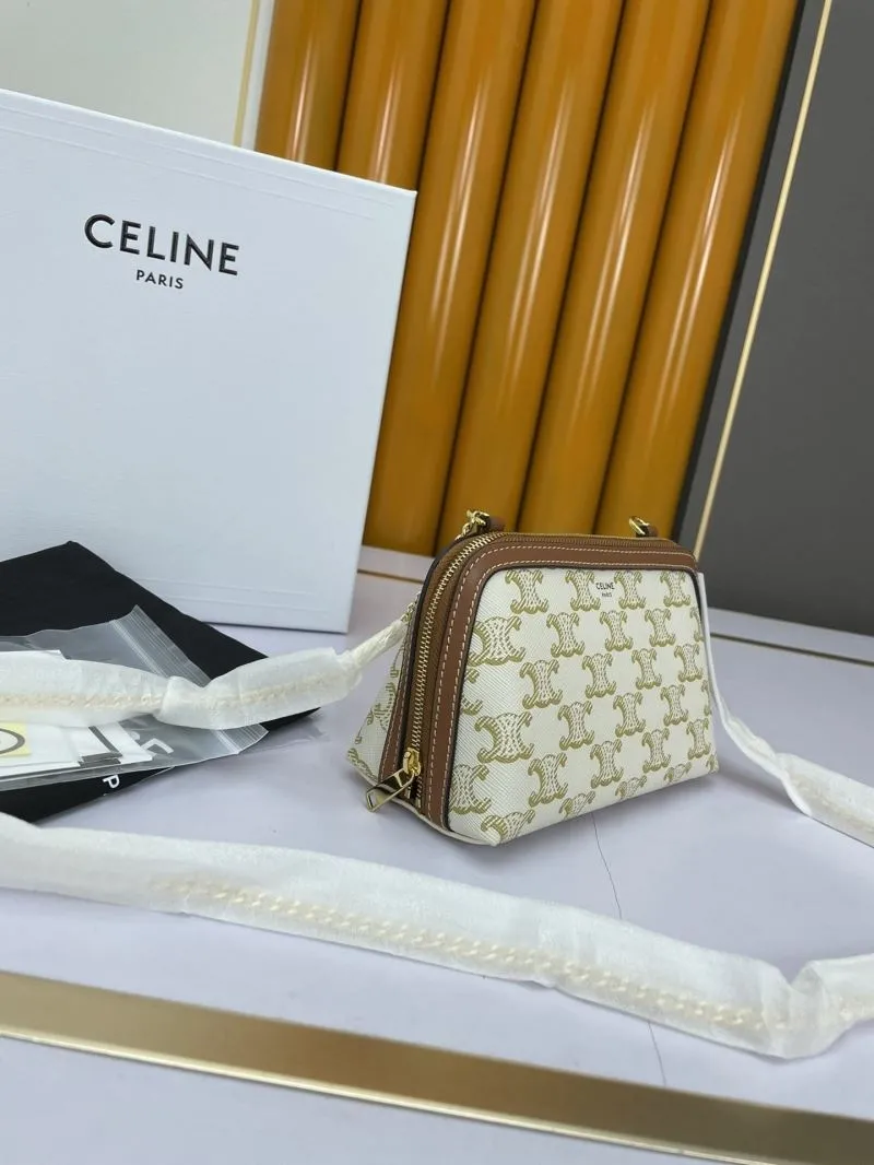 Alternative view of Celine Cream Brown Monogram Crossbody Satchel Bag