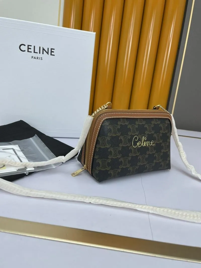 Alternative view of Celine Dark Brown Monogram Crossbody Satchel Bag 590