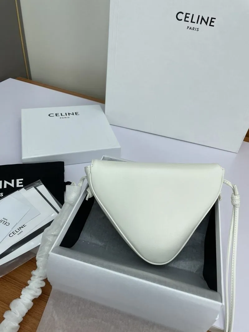 Alternative view of Celine White Triangle Crossbody Bag 591