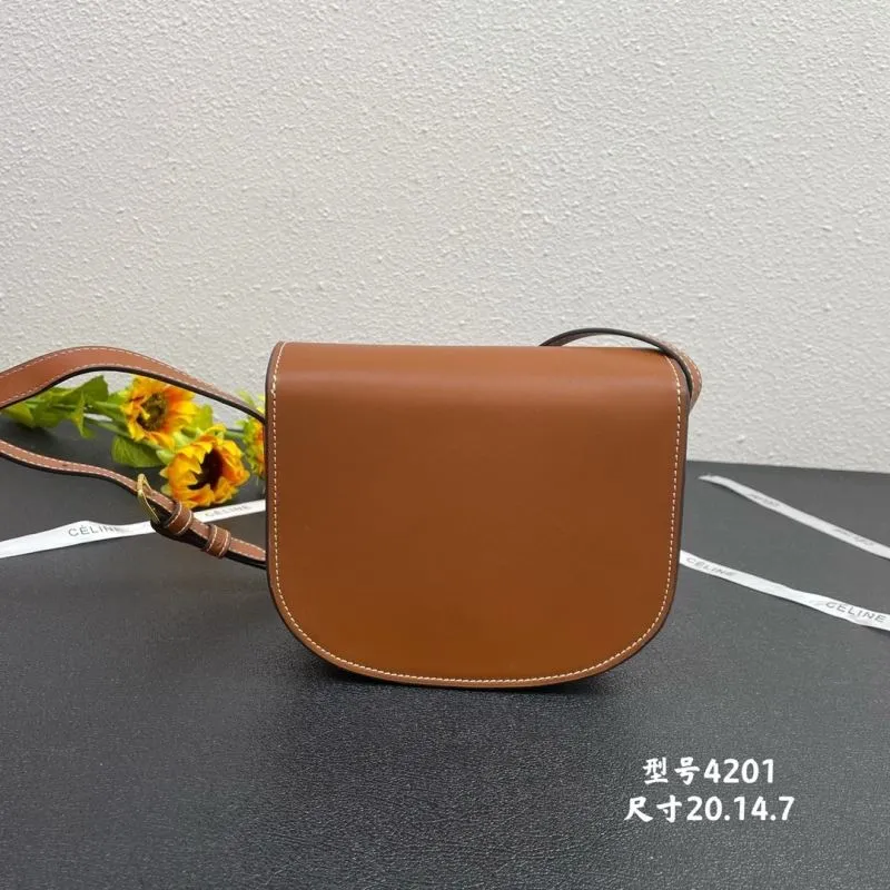 Alternative view of Celine Brown Saddle Crossbody Bag Model 4201