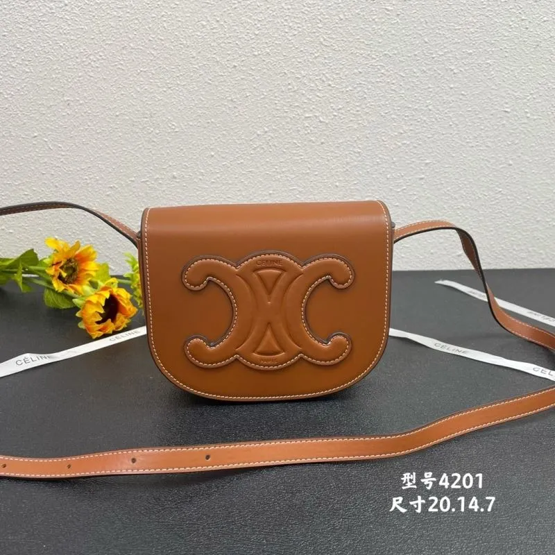 Celine Brown Saddle Crossbody Bag Model 4201 - Image 3