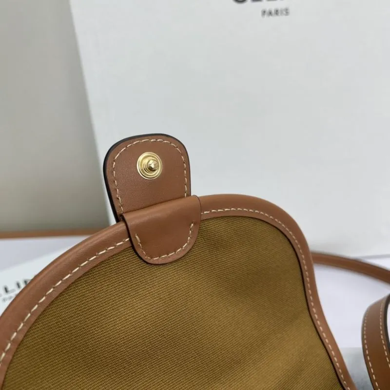 Celine White Brown Saddle Crossbody Bag 598 - Image 8