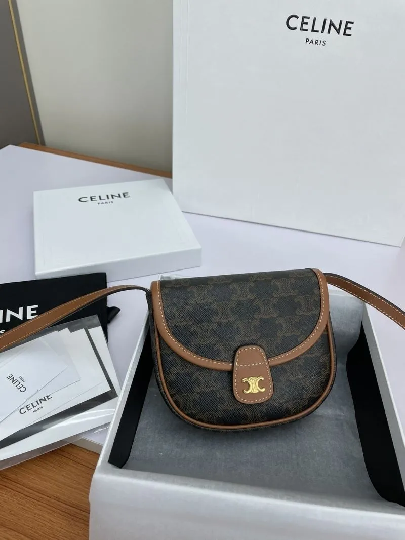 Celine Brown Monogram Saddle Crossbody Bag 599