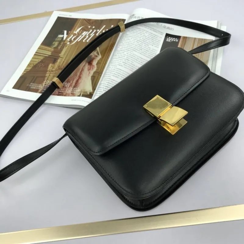 Alternative view of Celine Black Leather Satchel Crossbody Bag 600