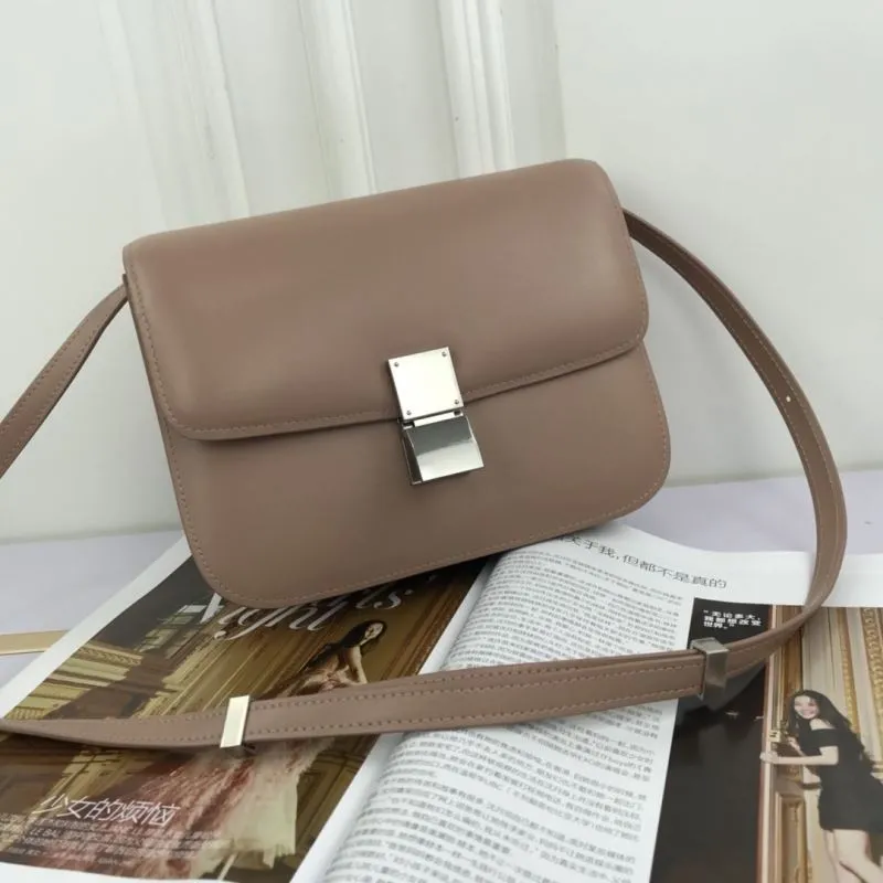 Celine Taupe Leather Crossbody Satchel Bag 601