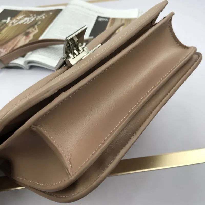 Celine Taupe Leather Crossbody Satchel Bag 601 - Image 3