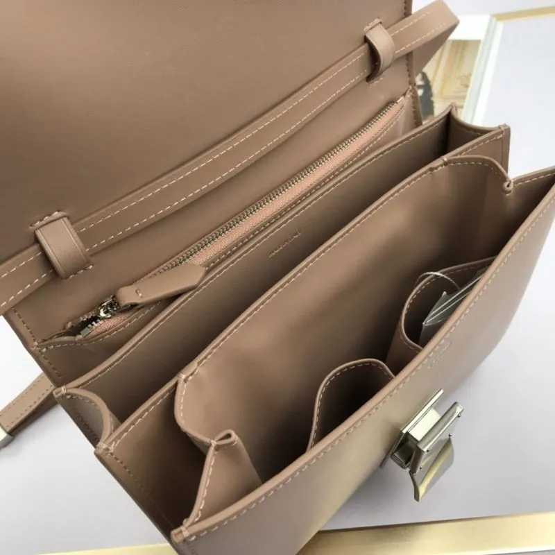Celine Taupe Leather Crossbody Satchel Bag 601 - Image 7