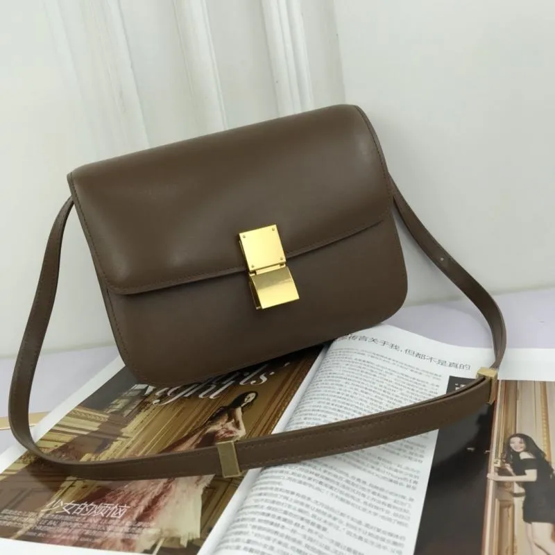 Celine Brown Leather Satchel Bag 603