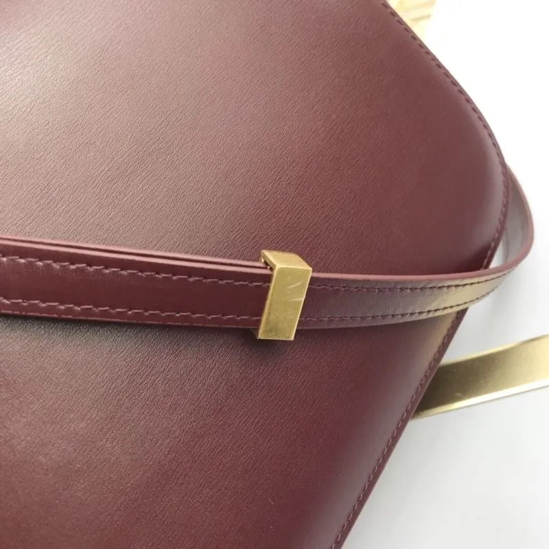 Celine Burgundy Leather Satchel Bag 604 - Image 4