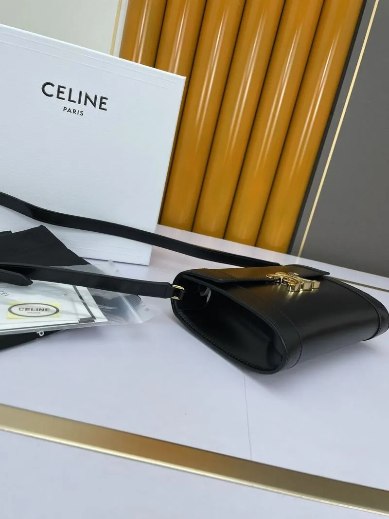 Alternative view of Celine Black Leather Crossbody Satchel Bag 606
