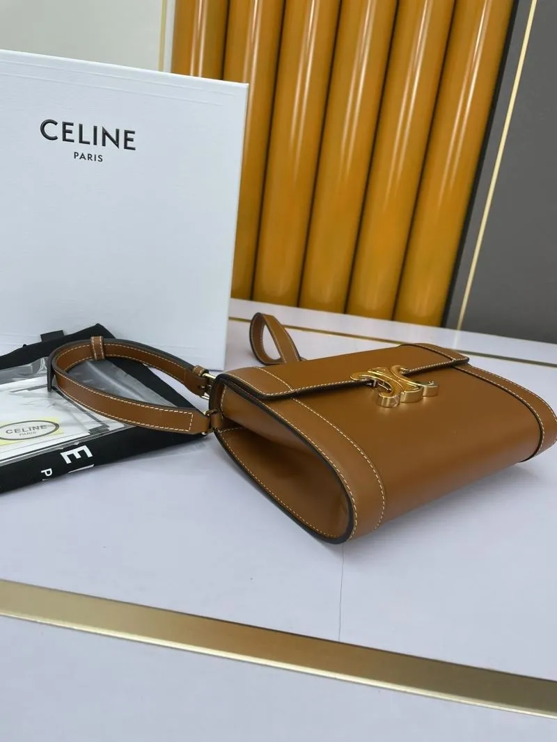 Alternative view of Celine Brown Leather Satchel Bag 607