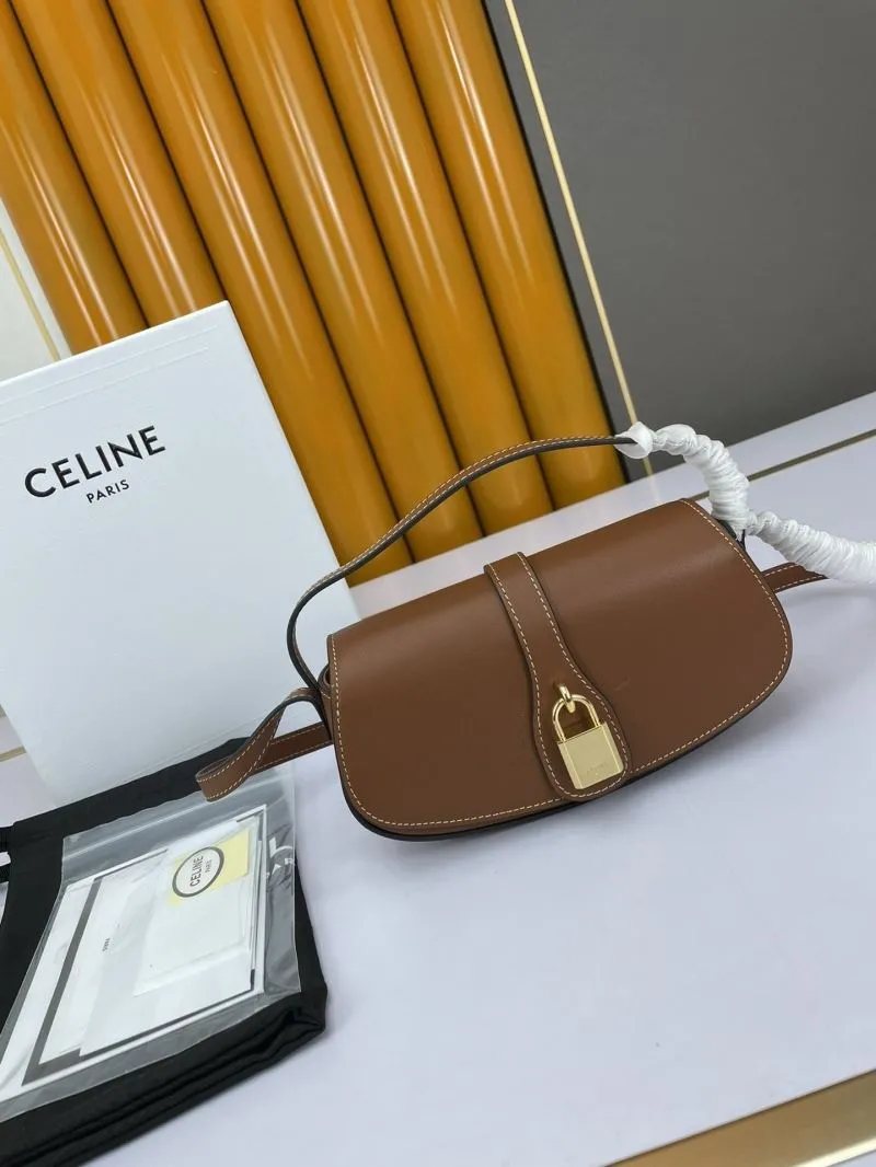 Celine Brown Leather Satchel Bag 610