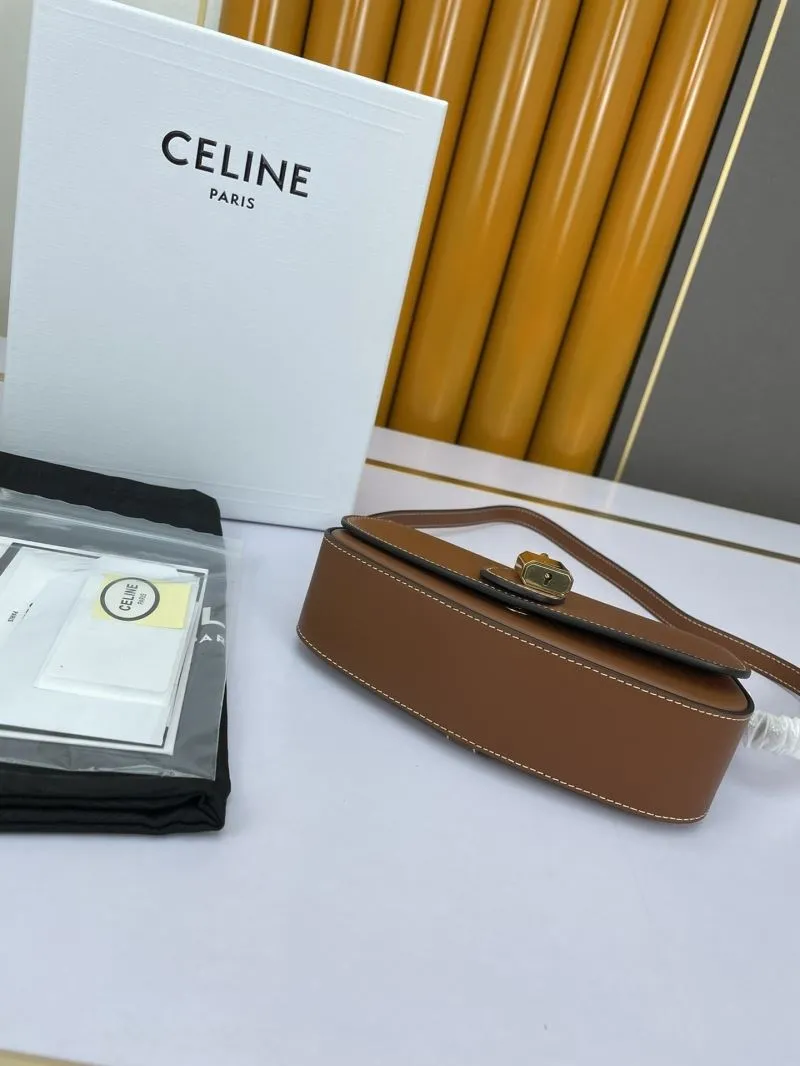 Celine Brown Leather Satchel Bag 610 - Image 4