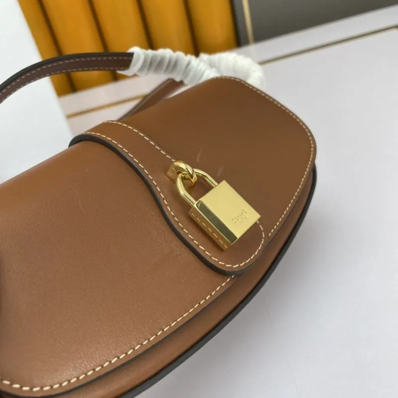 Celine Brown Leather Satchel Bag 610 - Image 5