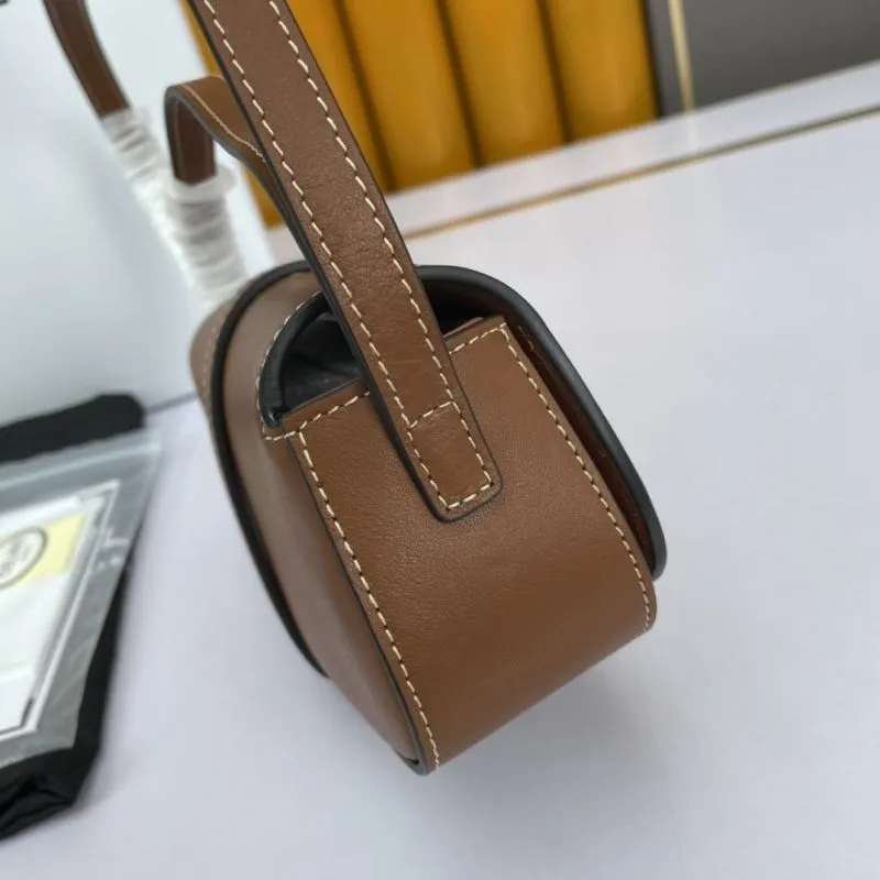 Celine Brown Leather Satchel Bag 610 - Image 6