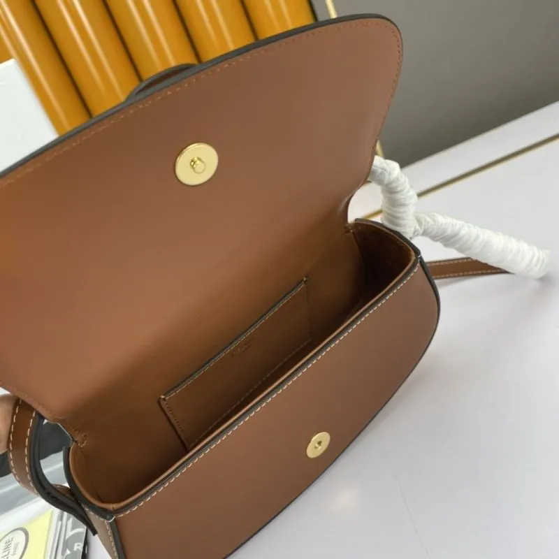 Celine Brown Leather Satchel Bag 610 - Image 7