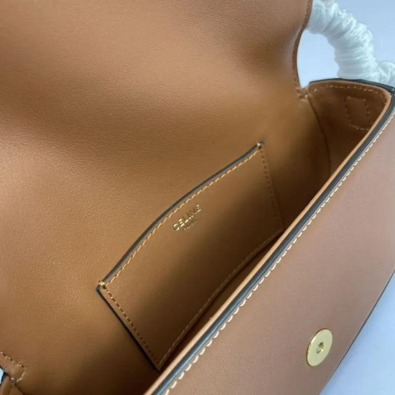 Celine Brown Leather Satchel Bag 610 - Image 8