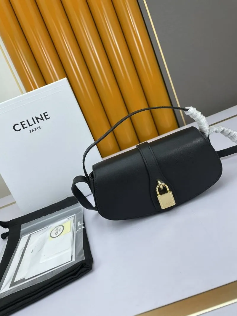 Celine Black Leather Satchel Bag 611