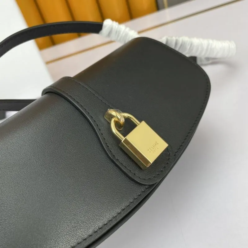 Celine Black Leather Satchel Bag 611 - Image 5