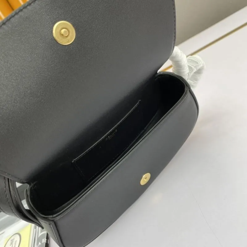 Celine Black Leather Satchel Bag 611 - Image 7