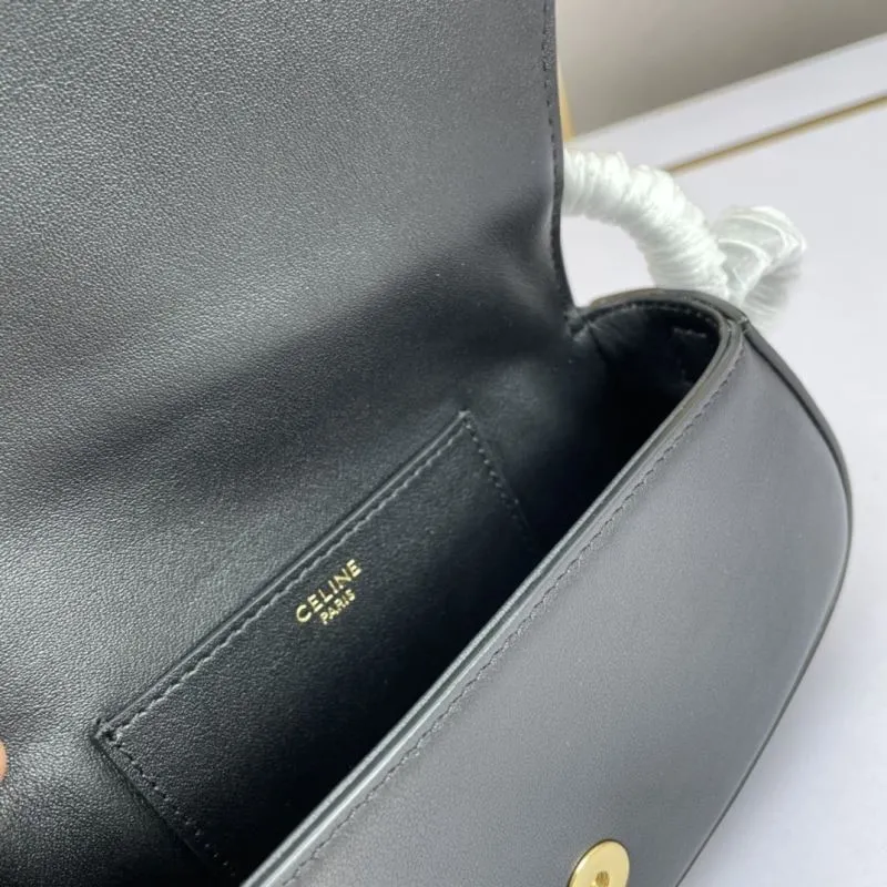Celine Black Leather Satchel Bag 611 - Image 8