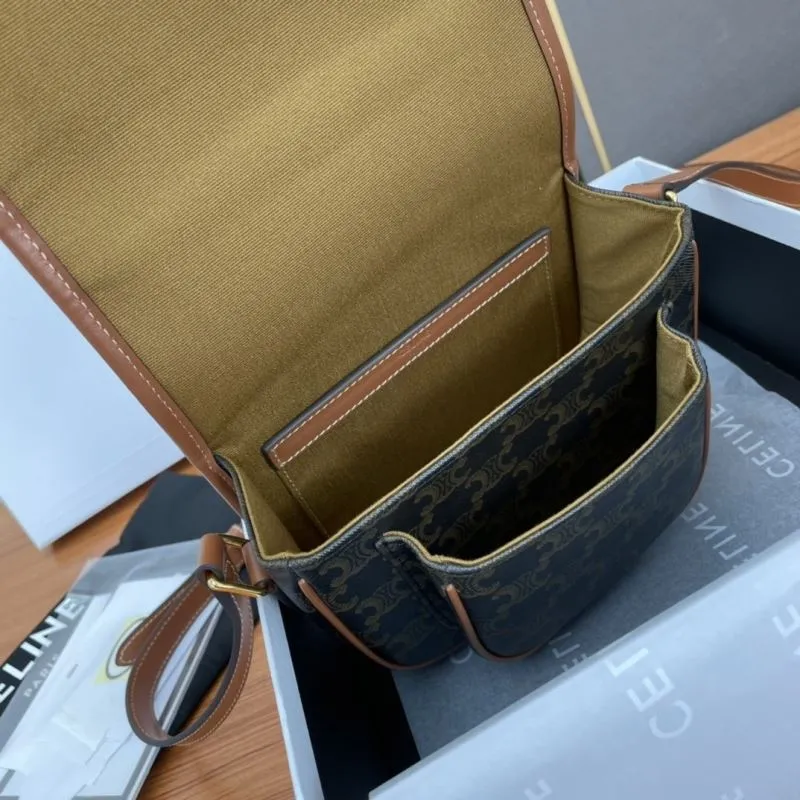 Celine Monogram Crossbody Saddle Bag 612 - Image 8
