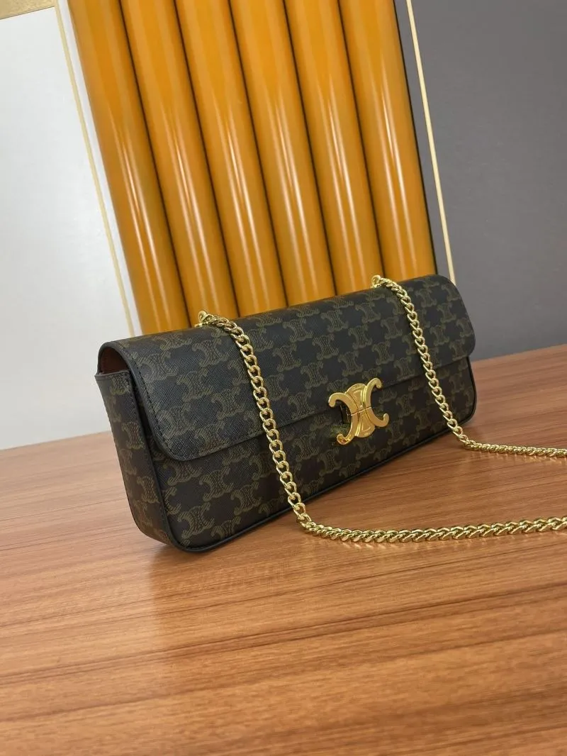 Alternative view of Celine Monogram Chain Satchel Bag 616