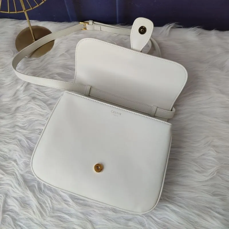 Celine White Satchel Bag 617 - Image 7