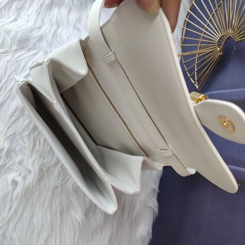 Celine White Satchel Bag 617 - Image 9